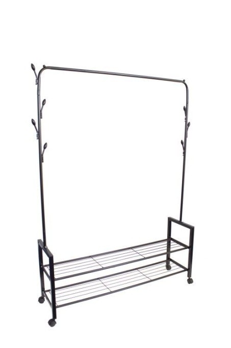 ModernHome stalak za odeću sa dve police za cipele i točkovima