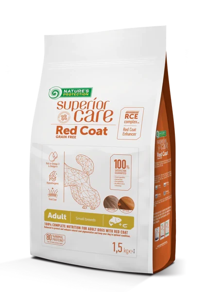 NATURE'S PROTECTION Hrana za pse Red Coat Small Adult Lamb, 1.5kg