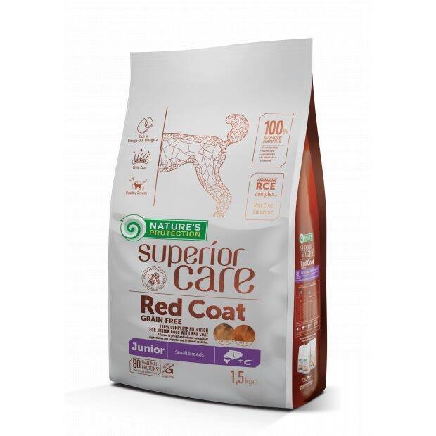 NATURE'S PROTECTION Hrana za pse Red Coat Small Junior, 1.5kg