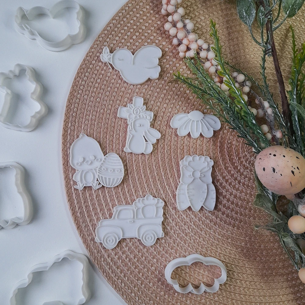 KREATIVNI SLATKIŠI Set uskršnjih modli, 5 cm, 6 komada, Beli