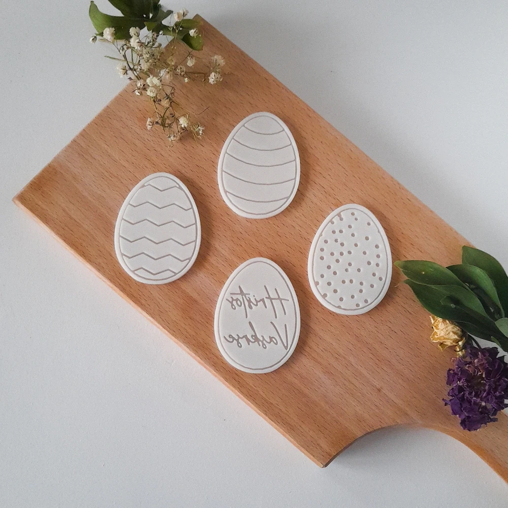 KREATIVNI SLATKIŠI Set uskršnjih modli Jaja, 6 cm, 4 komada, Beli