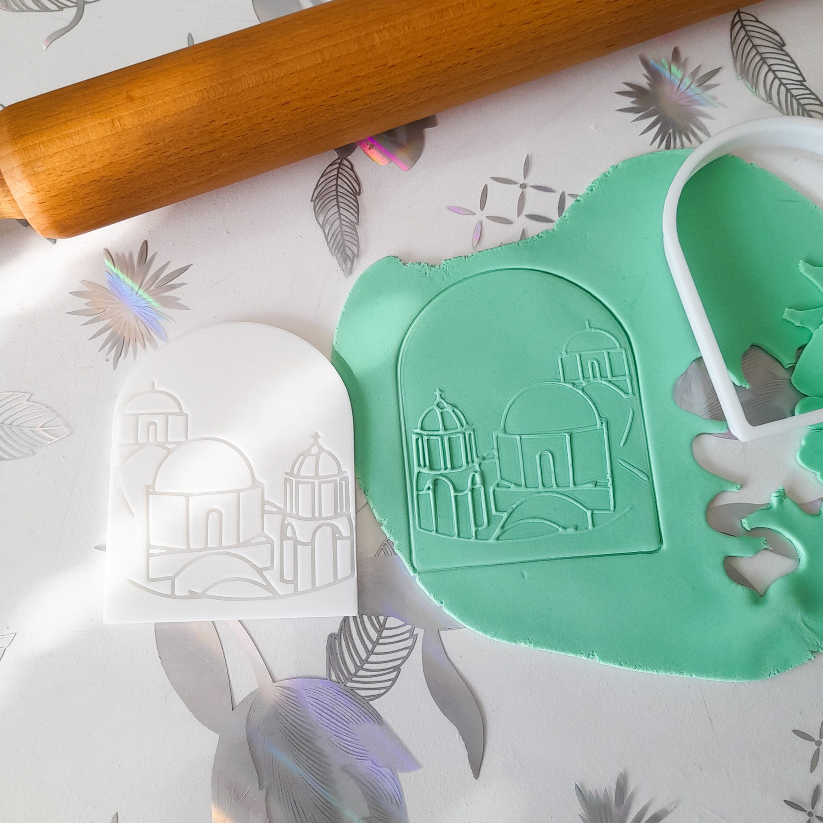 KREATIVNI SLATKIŠI Modla za kolače i ukrase Santorini, 8 cm, Bela