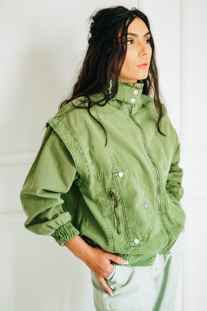 Ženska teksas jakna Zoe, Zelena