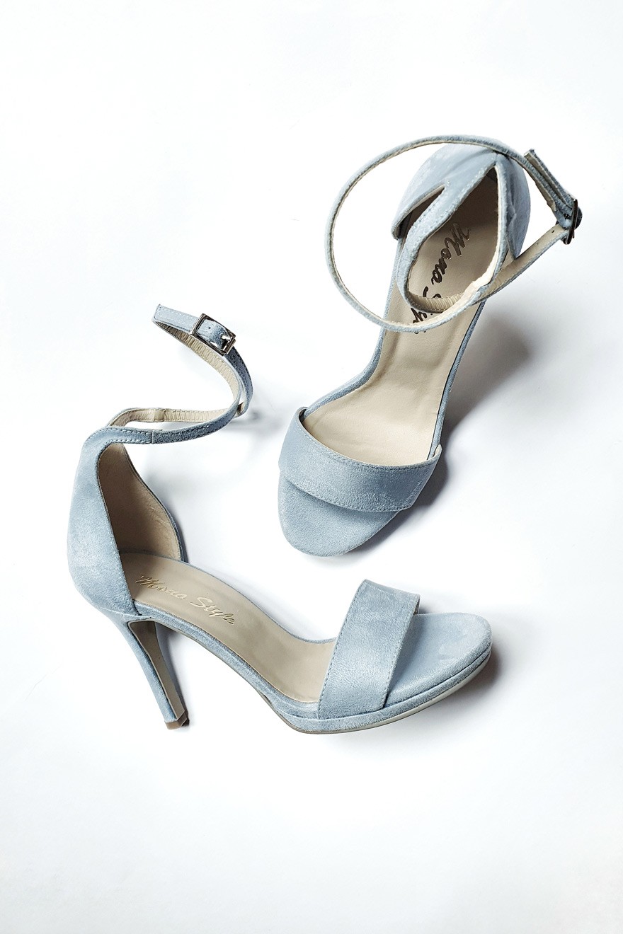 Ženske sandale na štiklu Chloi, Svetloplave