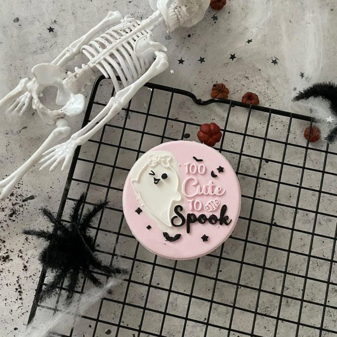 KREATIVNI SLATKIŠI Modla za kolače i ukrase Too cute to spook, 10 cm, Bela