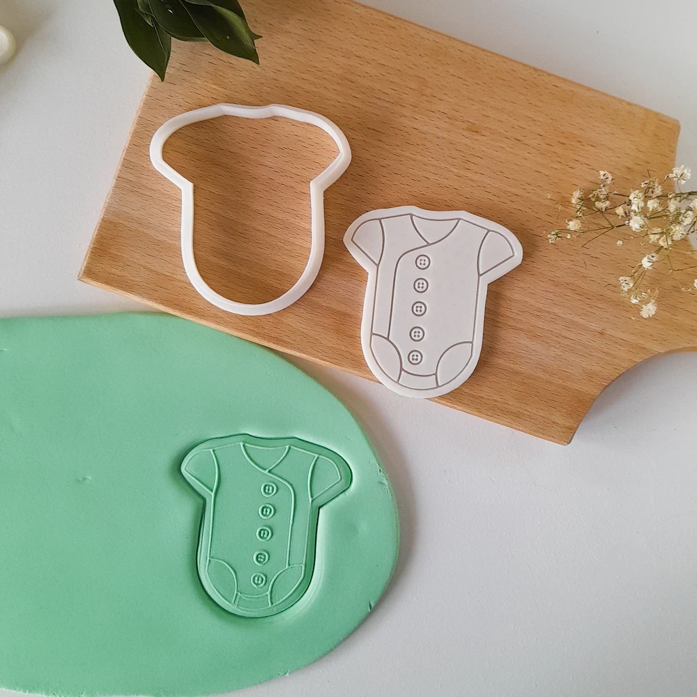 KREATIVNI SLATKIŠI Modla za kolače i ukrase Bebi bodi, 8 cm, Bela