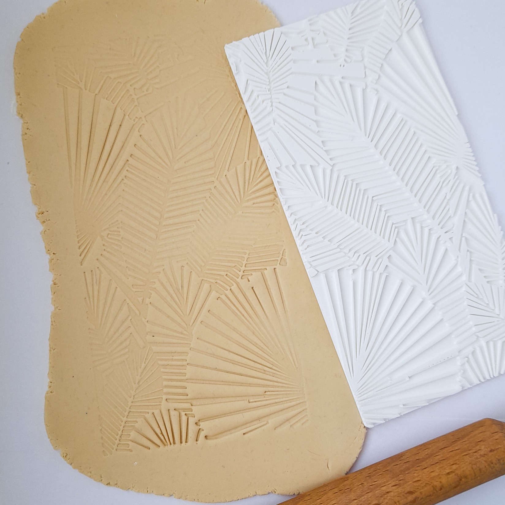 KREATIVNI SLATKIŠI Emboser pločica za dekorisanje kolača Lišće, 8x16 cm, Bela