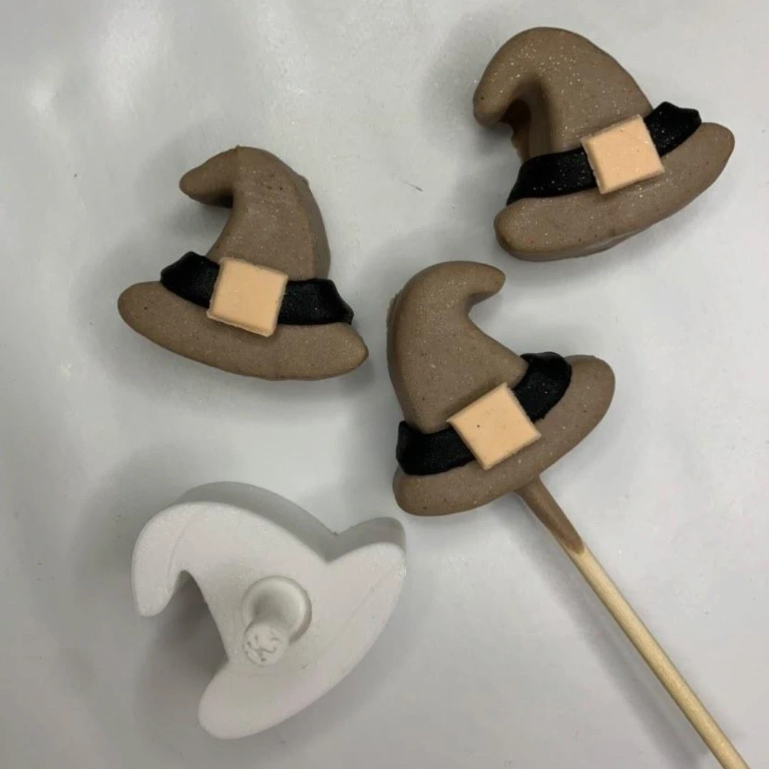 KREATIVNI SLATKIŠI Modla za izradu popsa Veštičiji šešir, 5 cm, Bela
