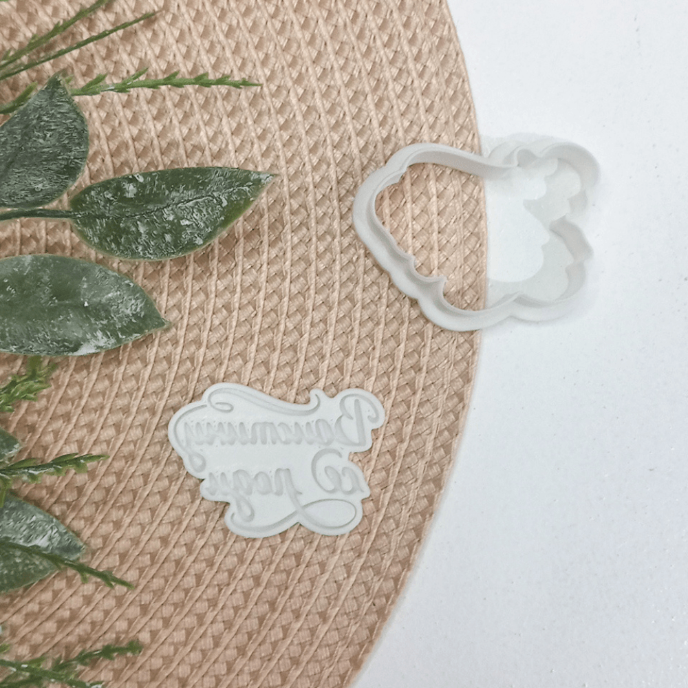 KREATIVNI SLATKIŠI Modla za ukrašavanje božićnih kolača Vaistinu se rodi, 6 cm, Bela