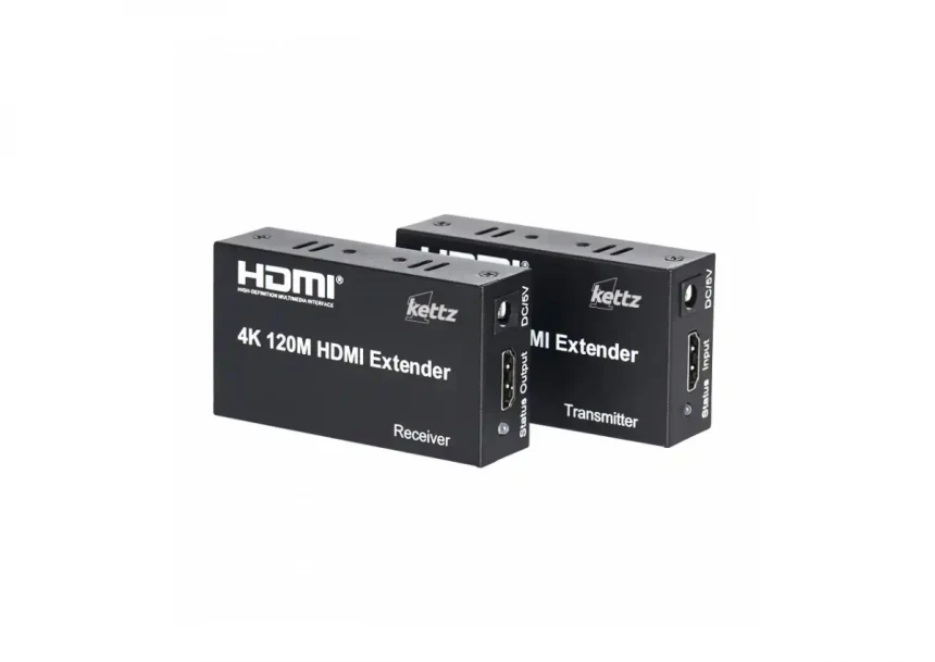 KETTZ Ekstender za pasivni prenos signala HDMI-UTP, 120m, HEX-K1220, 4K, 30 Hz, Crni
