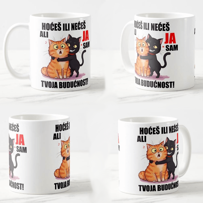 Keramička šolja Ti si moj, 330ml, Višebojna