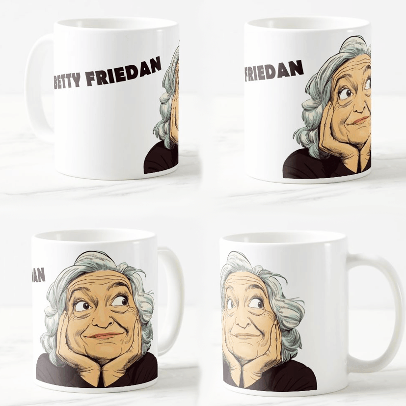 Keramička šolja Betty Friedan, 330ml, Višebojna