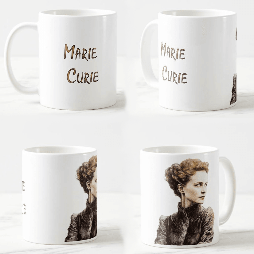 Keramička šolja Marie Curie, 330ml, Višebojna