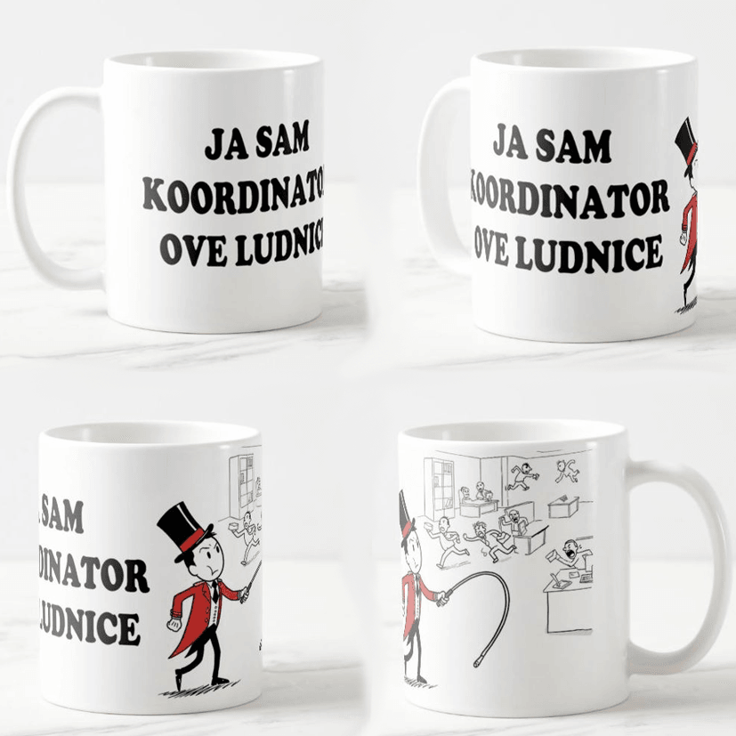 Keramička šolja Direktor ludnice, 330ml, Višebojna