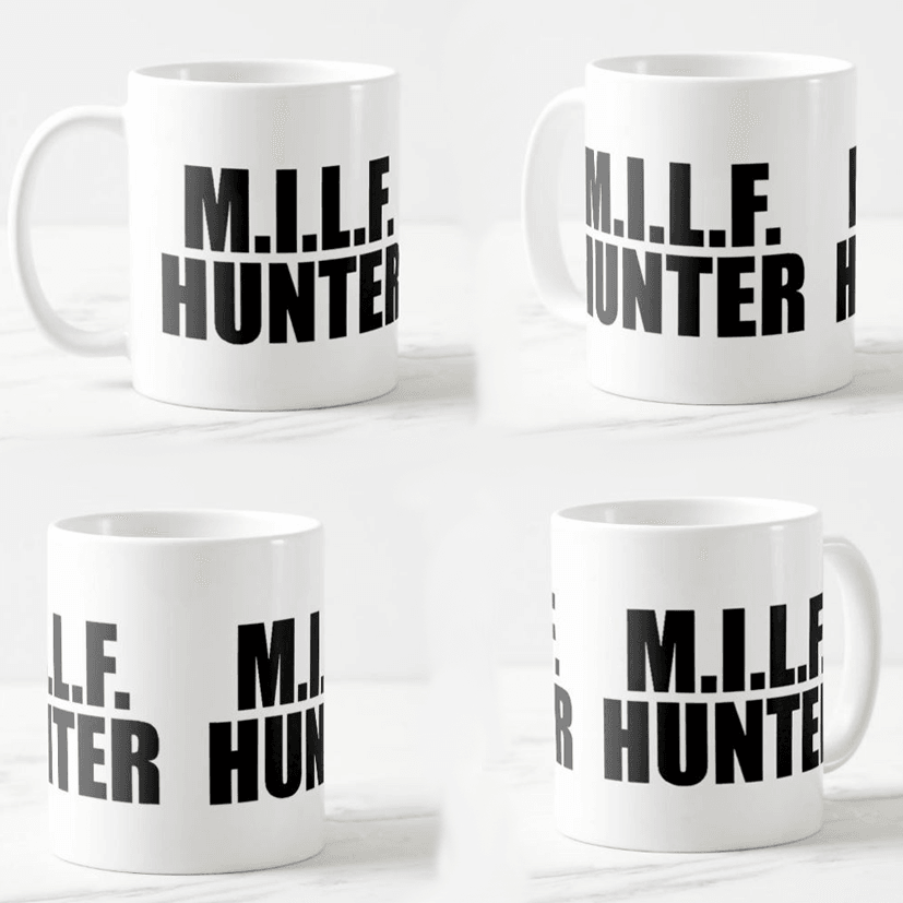 Keramička šolja Milf Hunter, 330ml, Bela