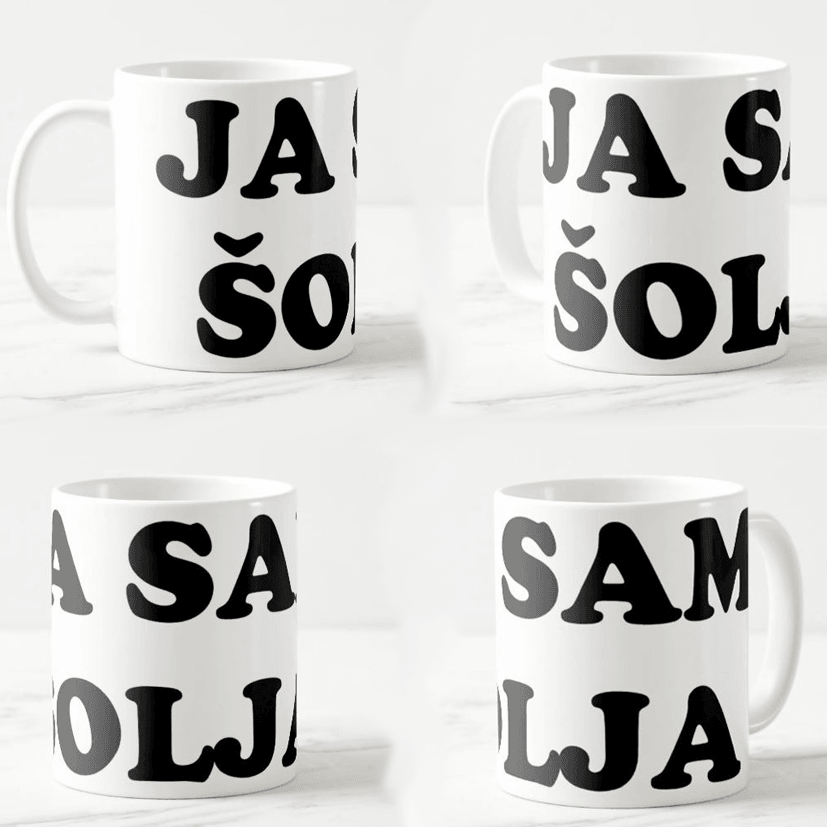 Keramicka JA SAM šolja, 330ml, Bela