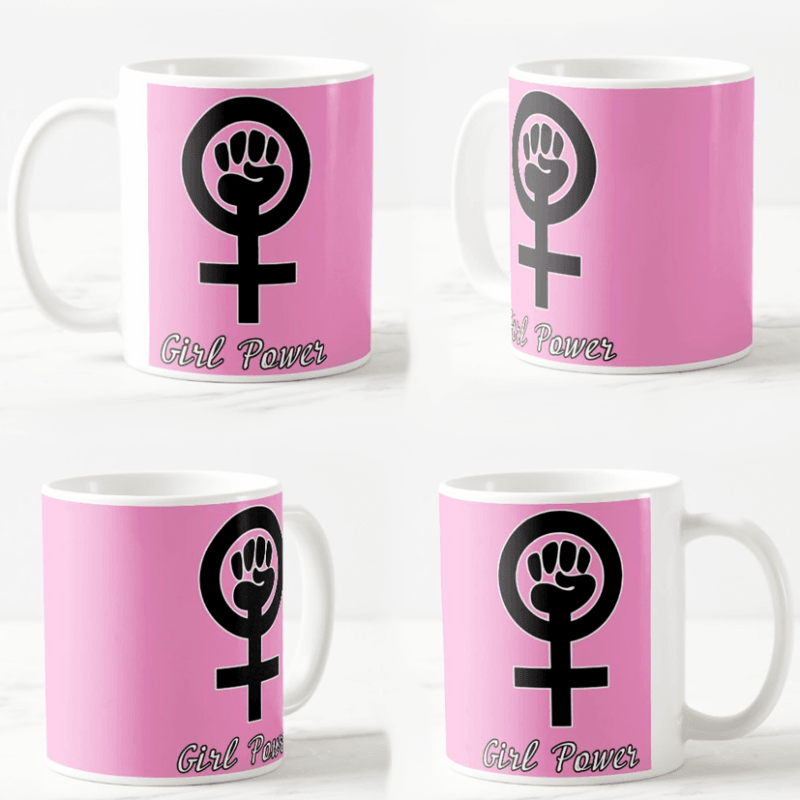 Keramička šolja Feminizam, 330ml, Roze