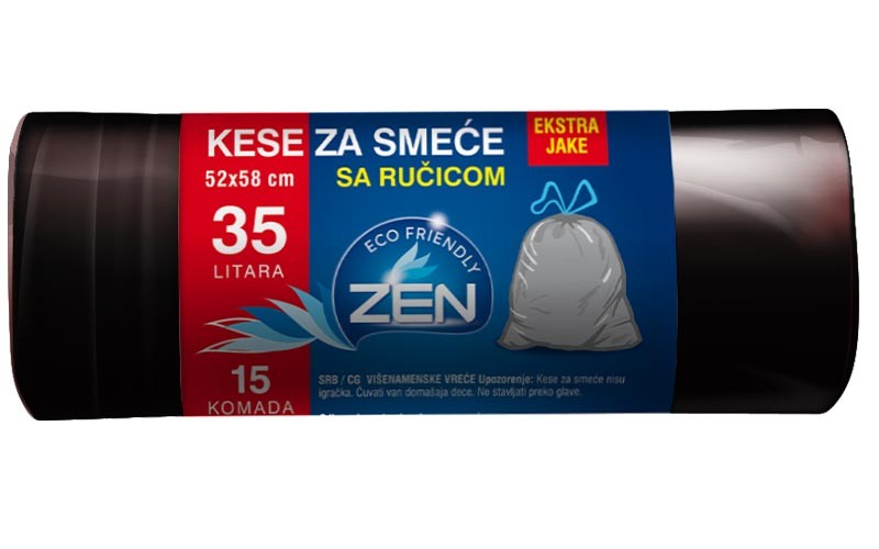 Zen Kese za smeće sa ručicom, 35 l, 15 komada