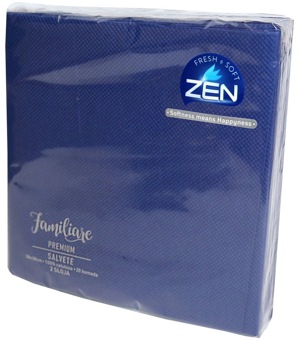 Zen Salvete Familiare Premium, Dvoslojne, 20 komada, Tamnoplave