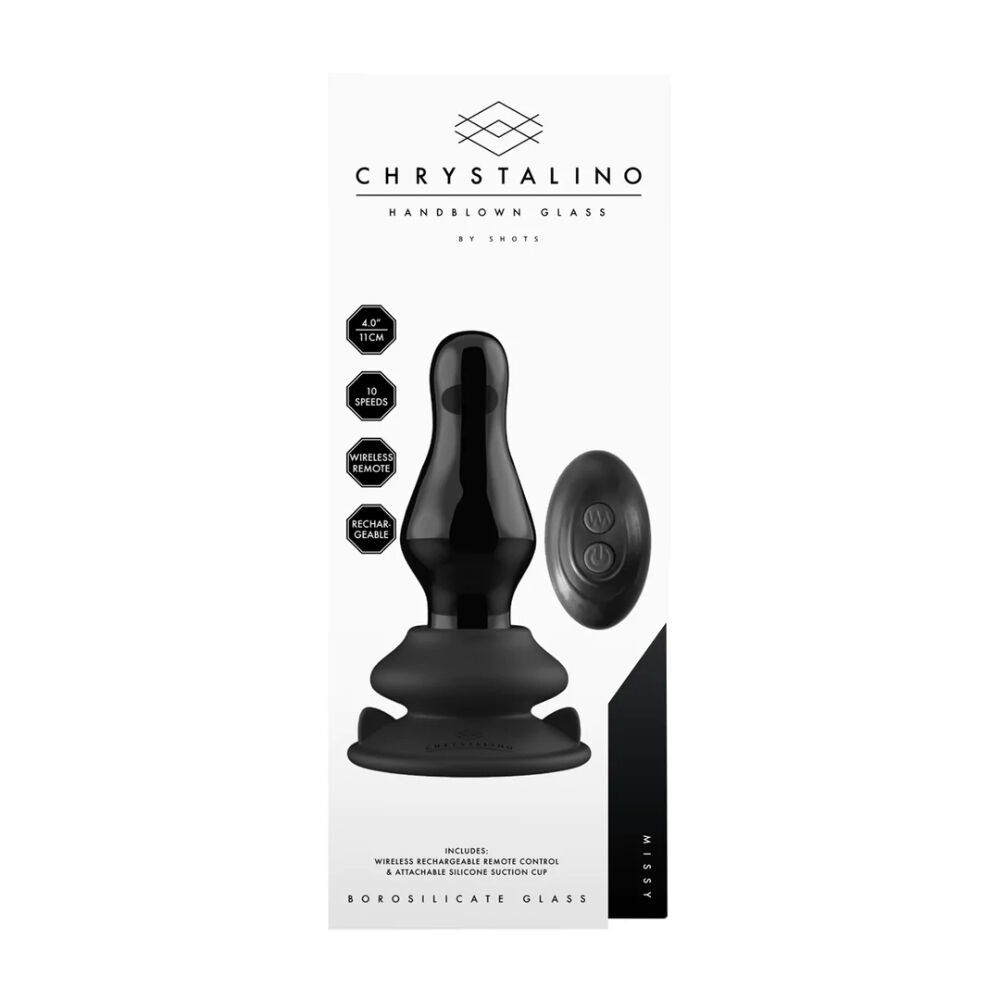 Chrystalino Analni čep sa vibracijom Missy, 11cm, Crni