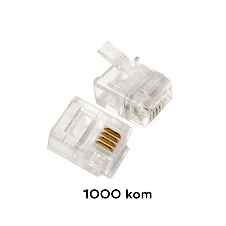 Konektor RJ11 telefonski 6P4C JWD-C13, 1000 komada