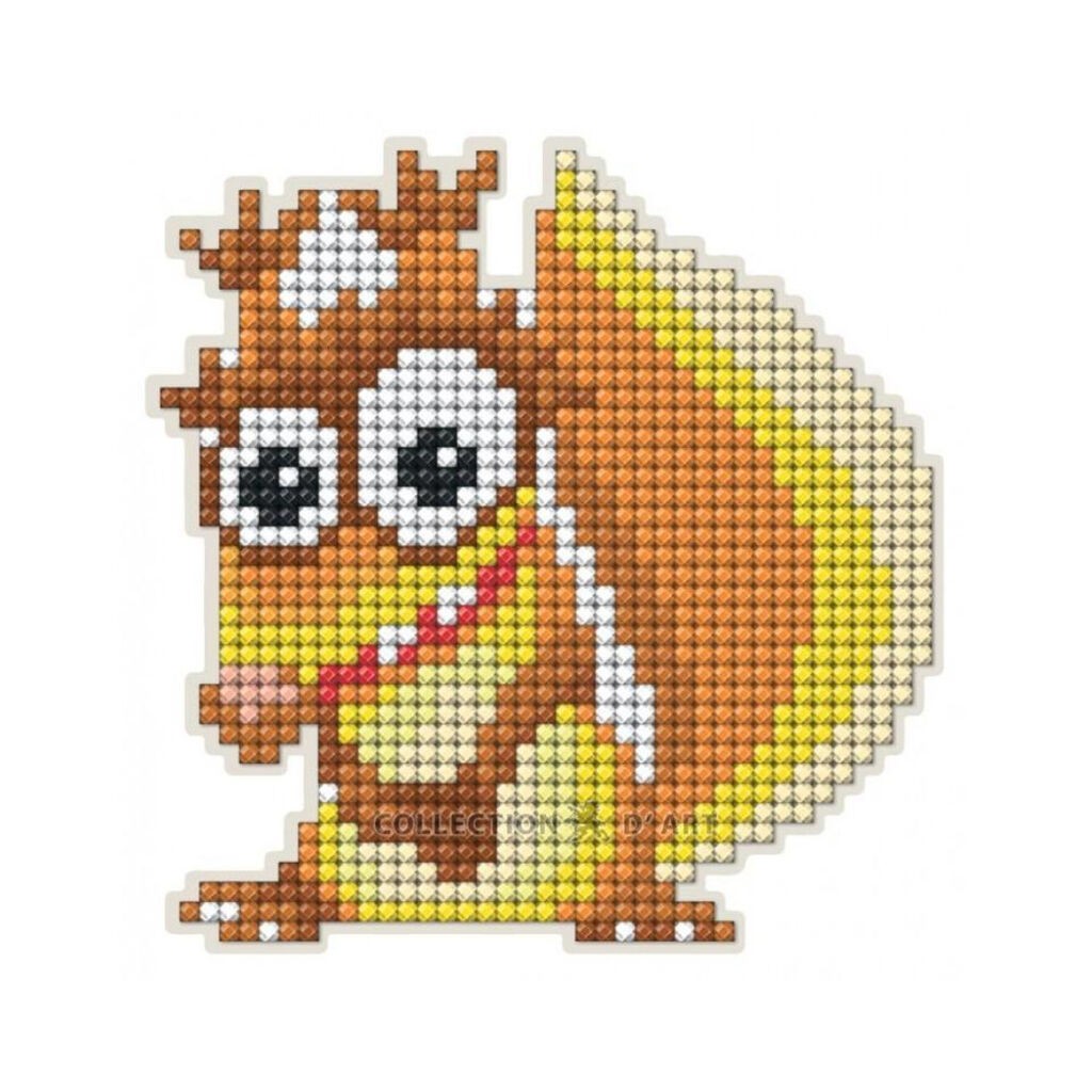 Collection D`Art Kreativni set sa perlicama Veverica, Magnetni, 10cm x 10.2cm