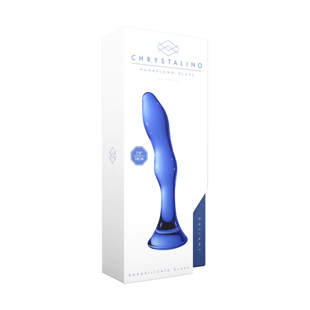 Chrystalino Dildo Gallant, 18cm, Plavi