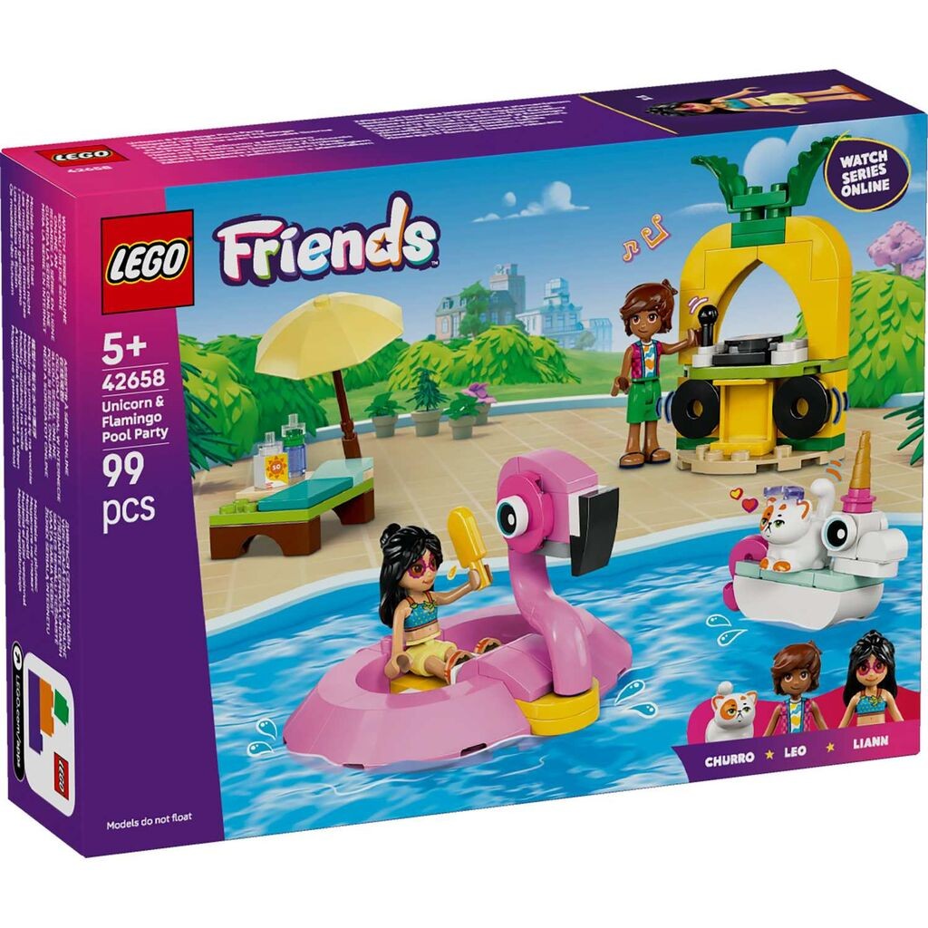 LEGO Friends zabava na bazenu s jednorogom i flamingom 42658