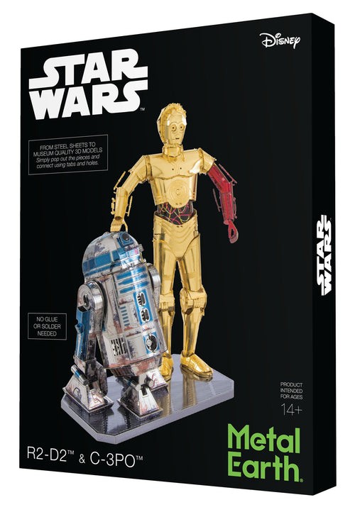 Metal Earth 3D metalna maketa STAR WARS Set robot C-3PO + R2D2, Zlatna boja