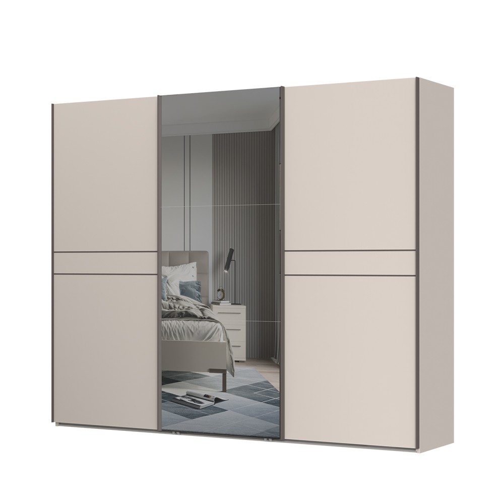 JELA Klizni plakar sa ogledalom PK281-OG/OP - Kolekcija Opera - Kašmir mat lak/Kašmir mat lak - 272x224x61cm