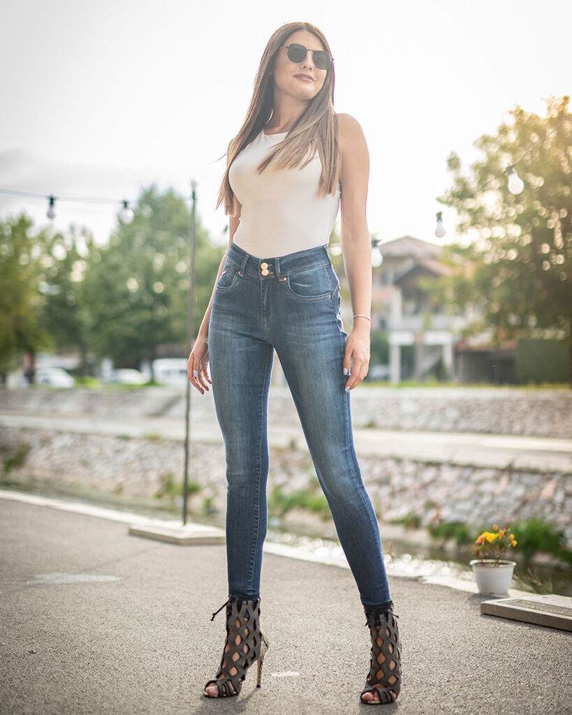 Denistar Ženske farmerke 200-3196, Slim fit, Plave