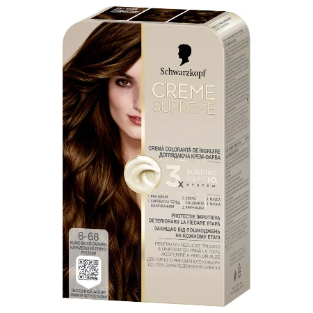 Schwarzkopf Farba za kosu Creme supreme,  6-68 light caramel brown