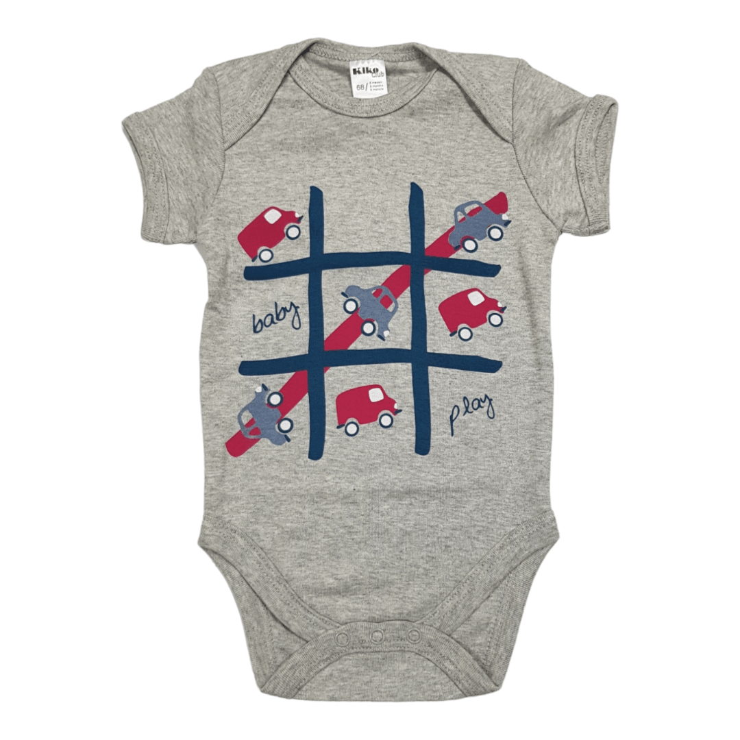 KIKO CLUB Bodi za bebe kratkih rukava XO, Sivi