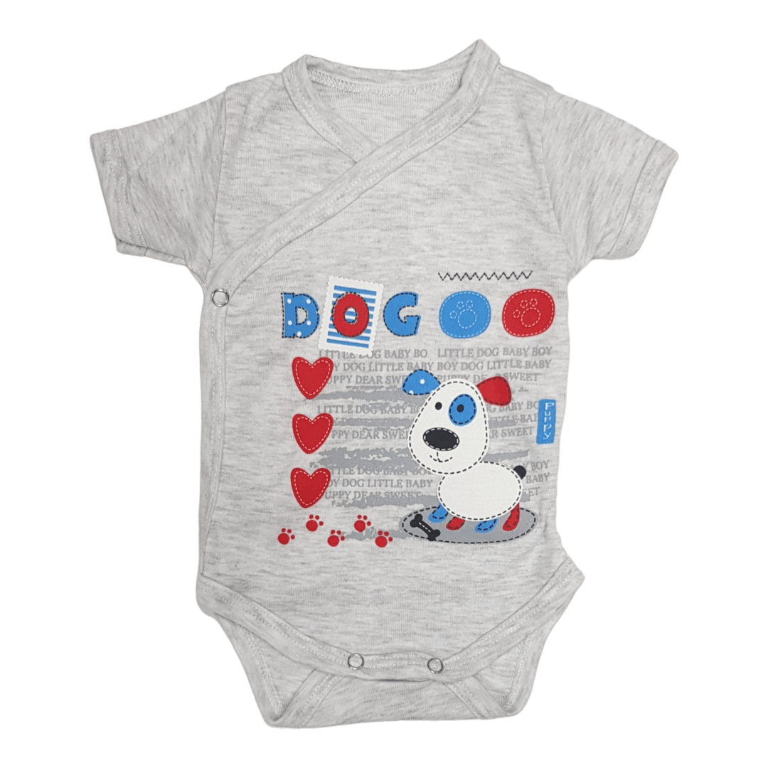 SAN-TEX Bodi za bebe kratkih rukava Kuca, Sivi
