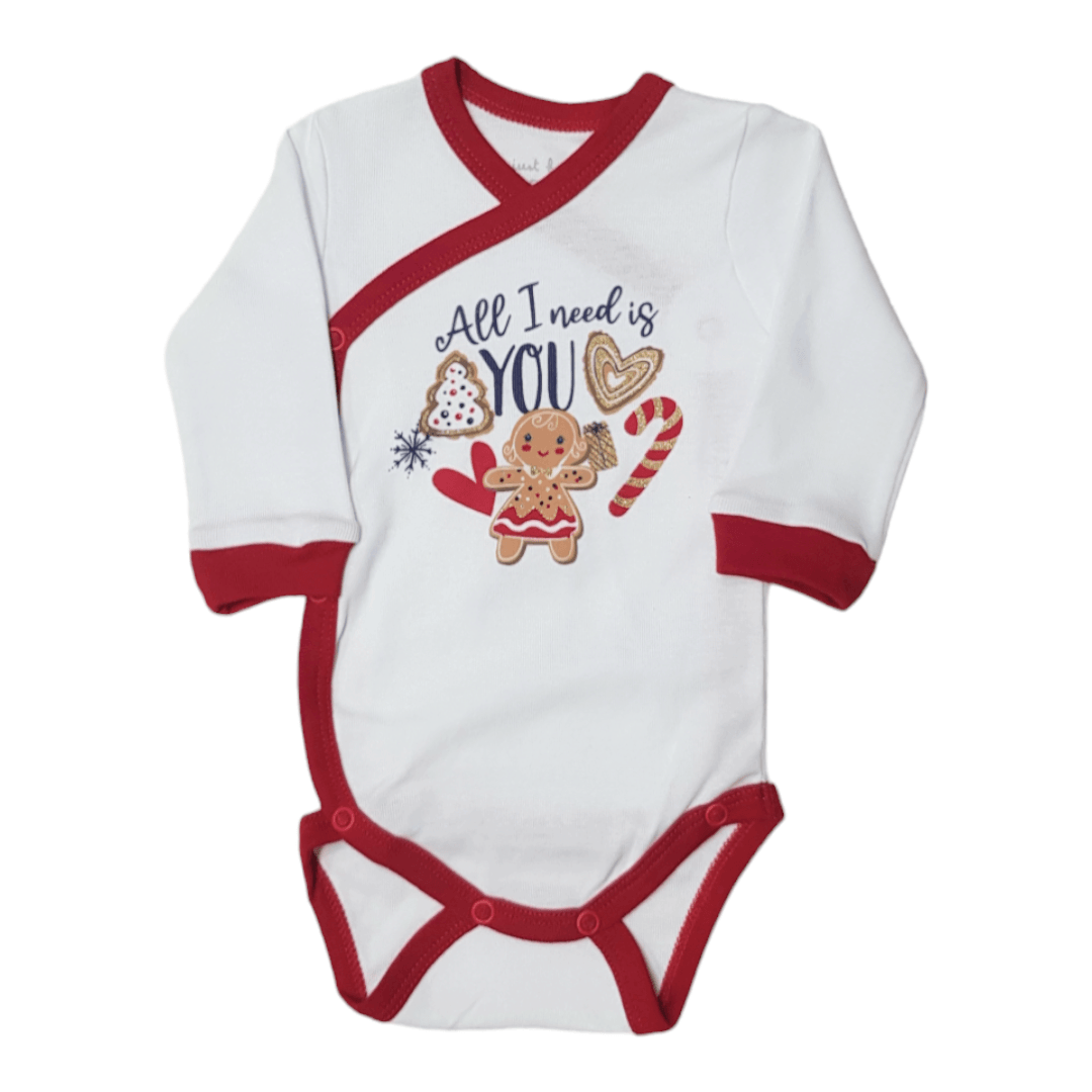 CORALL Novogodišnji bodi za bebe, Beli