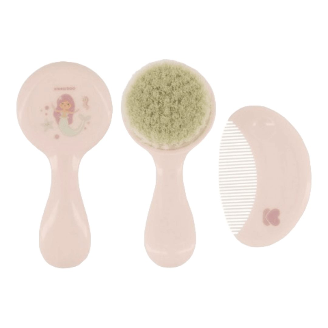 KIKKA BOO Četka i češalj sa prirodnim vlaknima, Roze