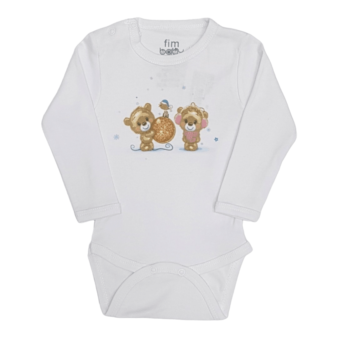 FIM Novogodišnji bodi za bebe, Beli