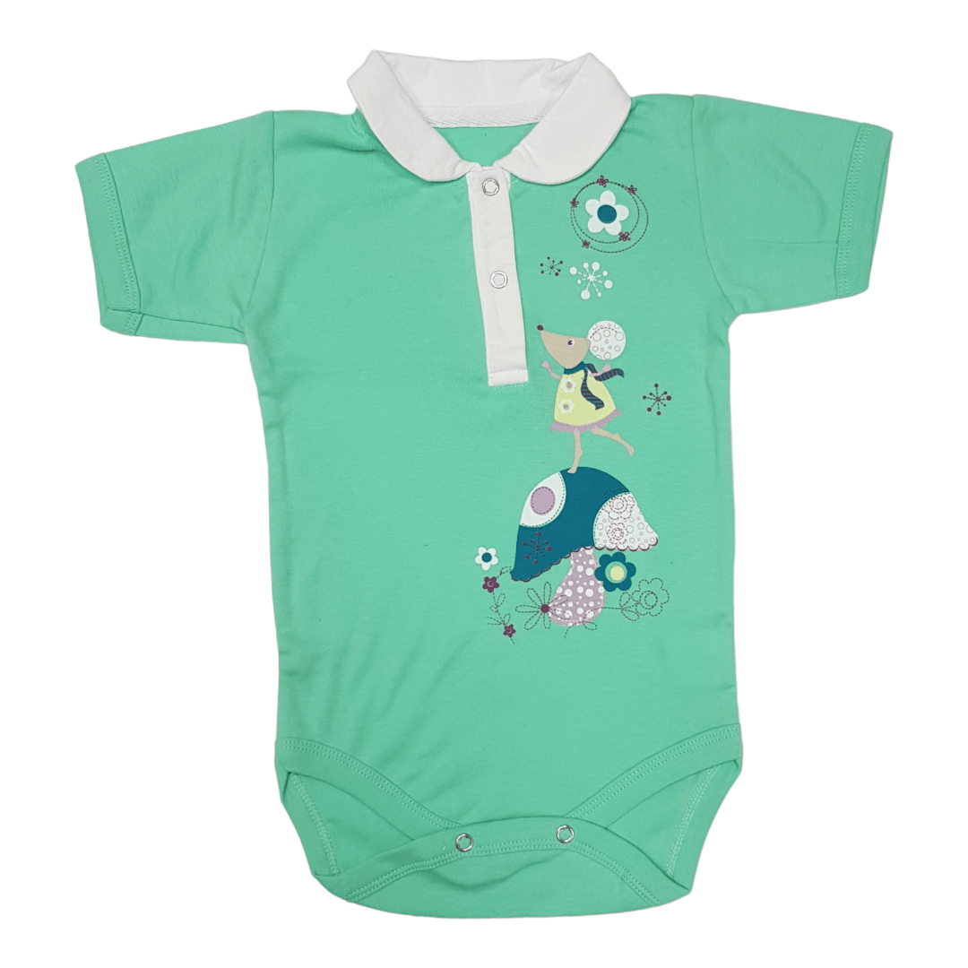 KIKO CLUB Bodi za bebe kratkih rukava, Zelena