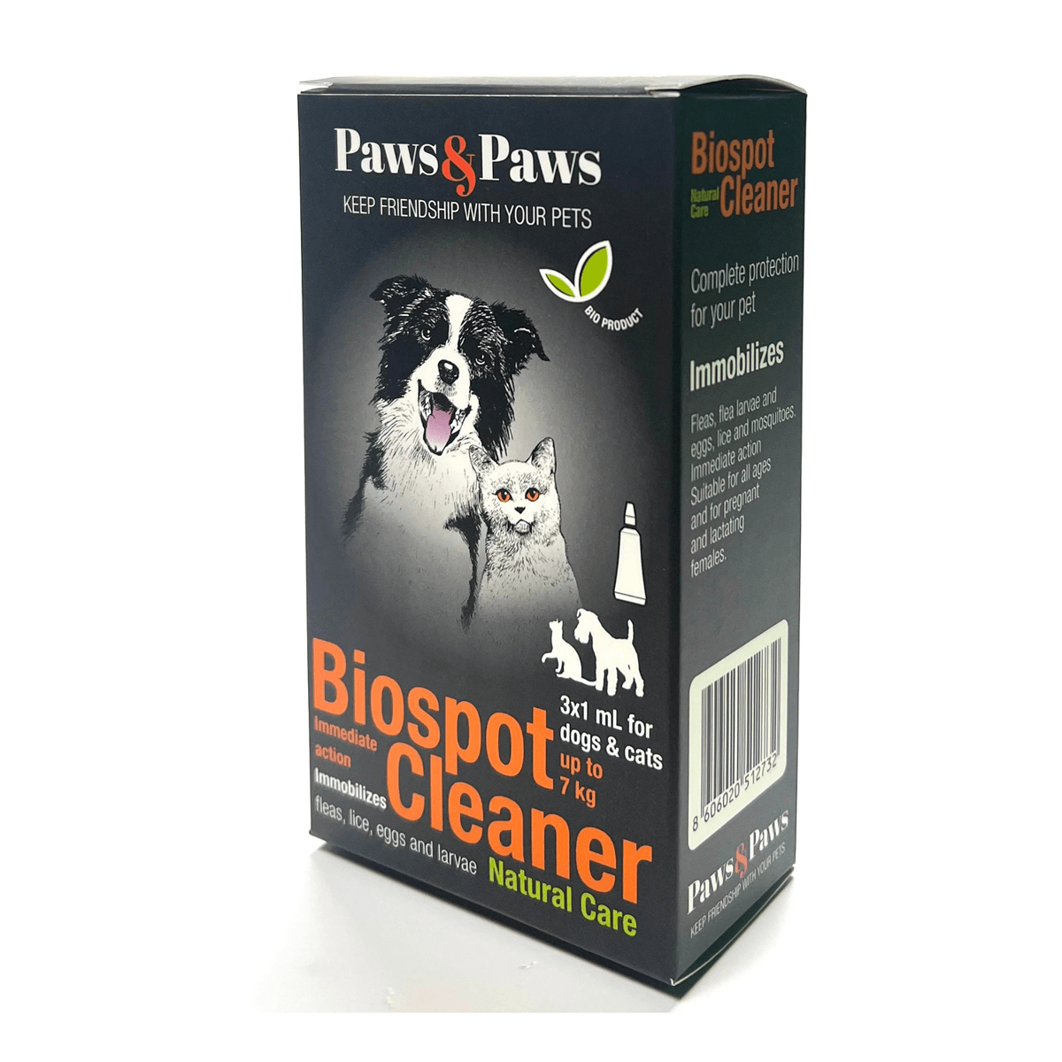 Paws&Paws Antiparazitske ampule za pse Biospot Cleaner, 3x1ml