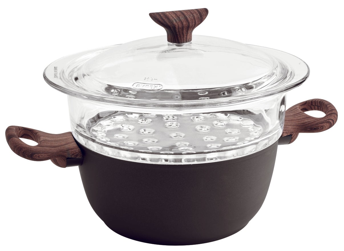 SAMBONET Šerpa za kuvanje na pari Rock&Rose, 20cm, Crna