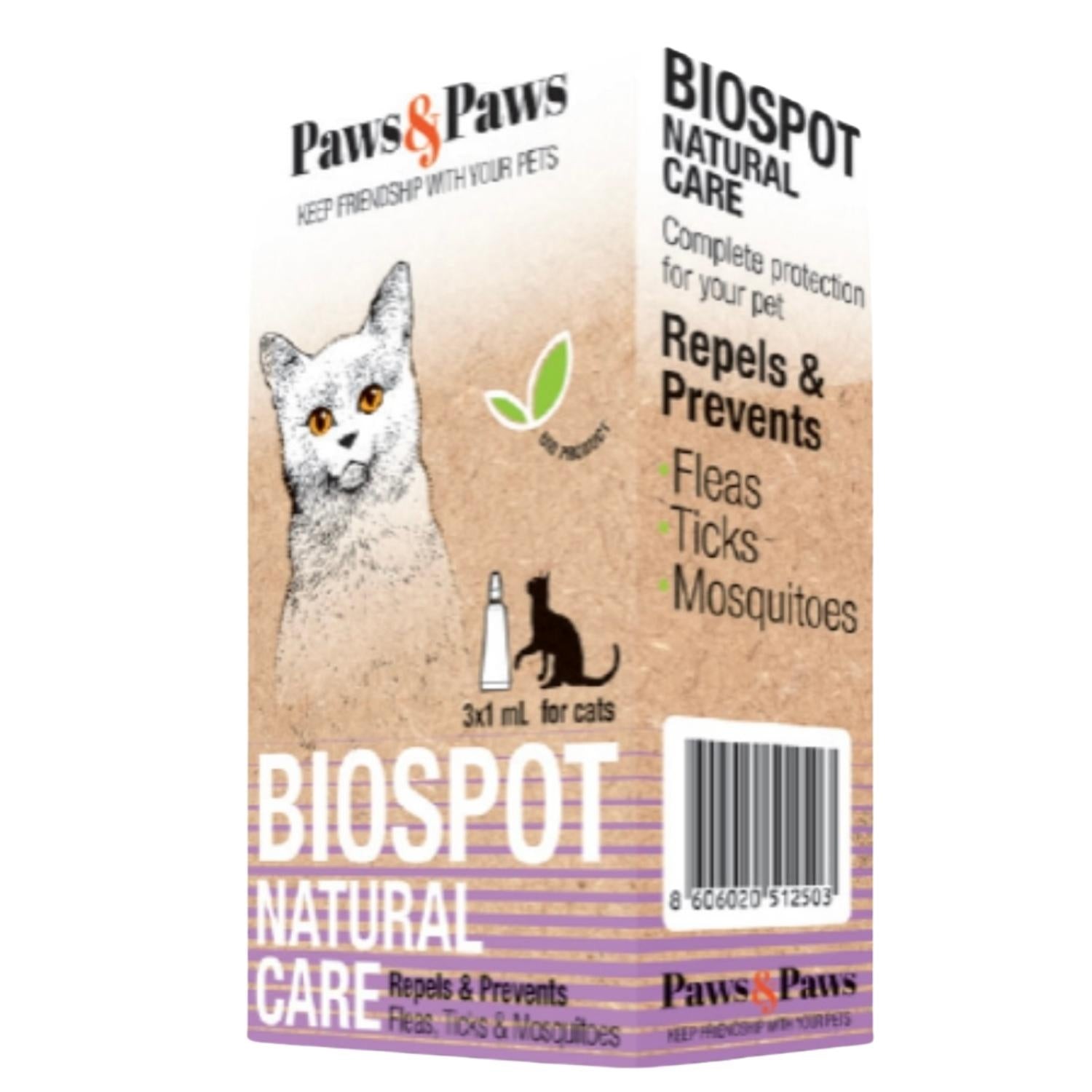 Paws&Paws Biospot antiparazitske ampule za mačke, 3x1ml