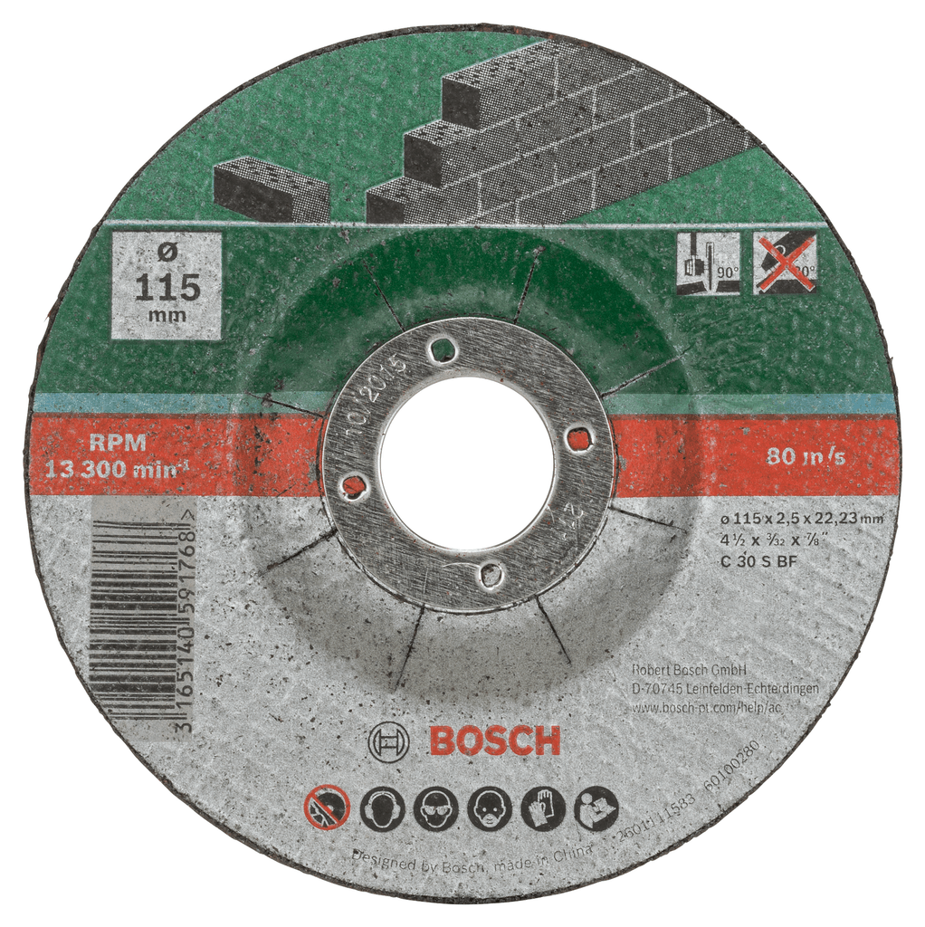 Bosch Rezna ploča 2609256334, Ispupčena, 115×2,5 mm, Kamen, 5 komada