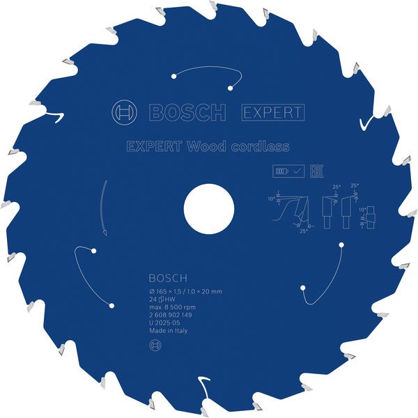 Bosch List testere za drvo Expert, 165mm, 24T
