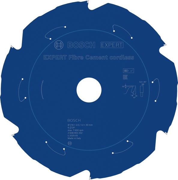 Bosch Aku list testere za vlaknasti cement Expert 2608902202, 216 mm, 6T