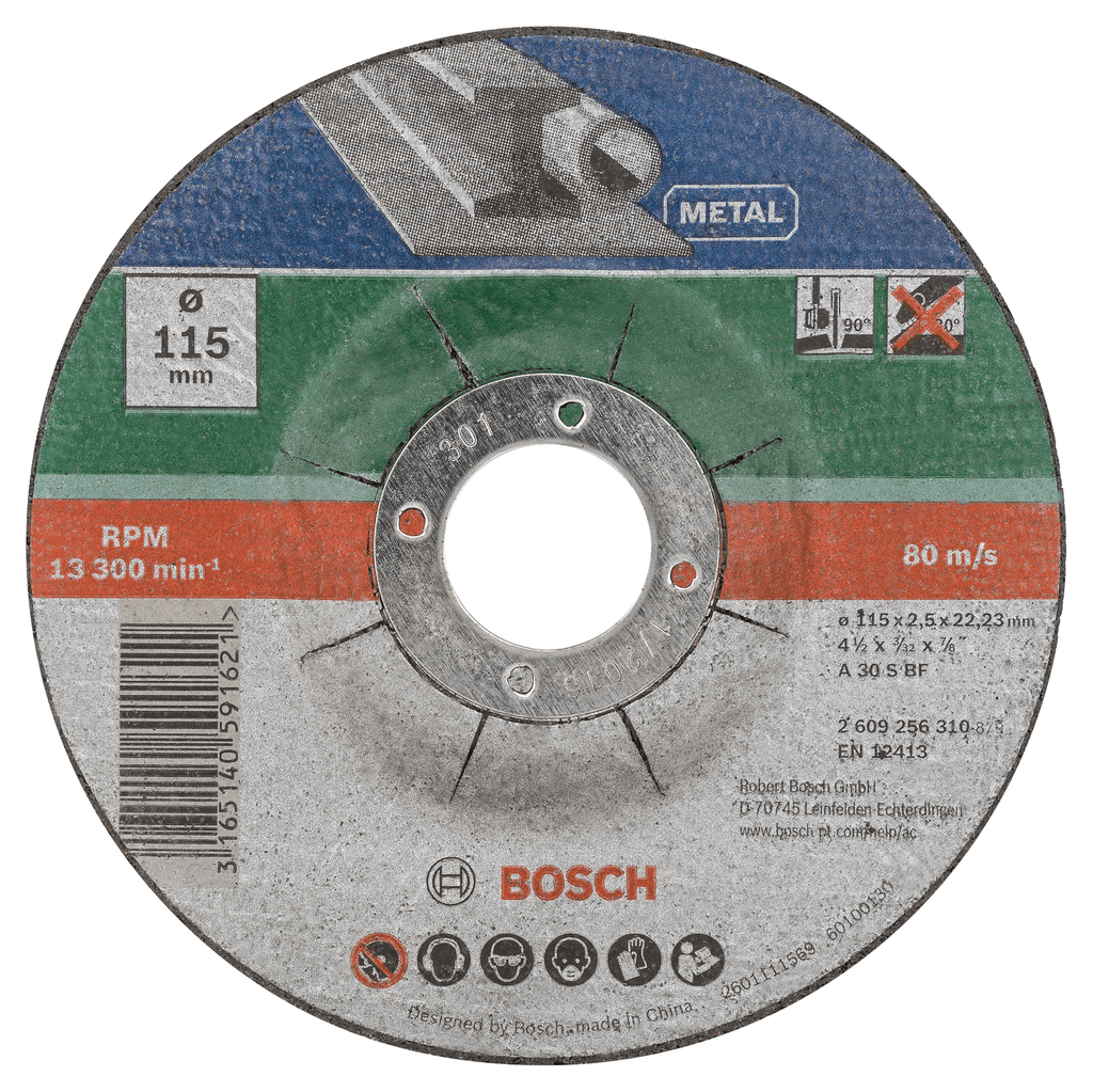 Bosch Rezna ploča 2609256332, Ispupčena, 115×2,5 mm, Metal, 10 komada
