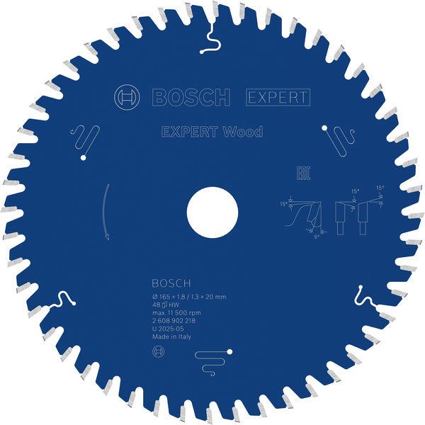 Bosch List testere za drvo Expert 2608902218, 165 mm, 48T