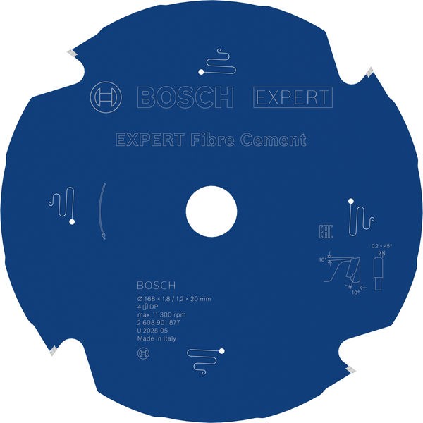 Bosch List za kružnu testeru za vlaknasti cement Expert, 168 mm, 4 zuba