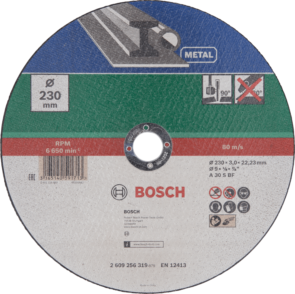 Bosch Rezna ploča 2609256319, Ravna, 230×3,0×22,23 mm, Metal, 10 komada