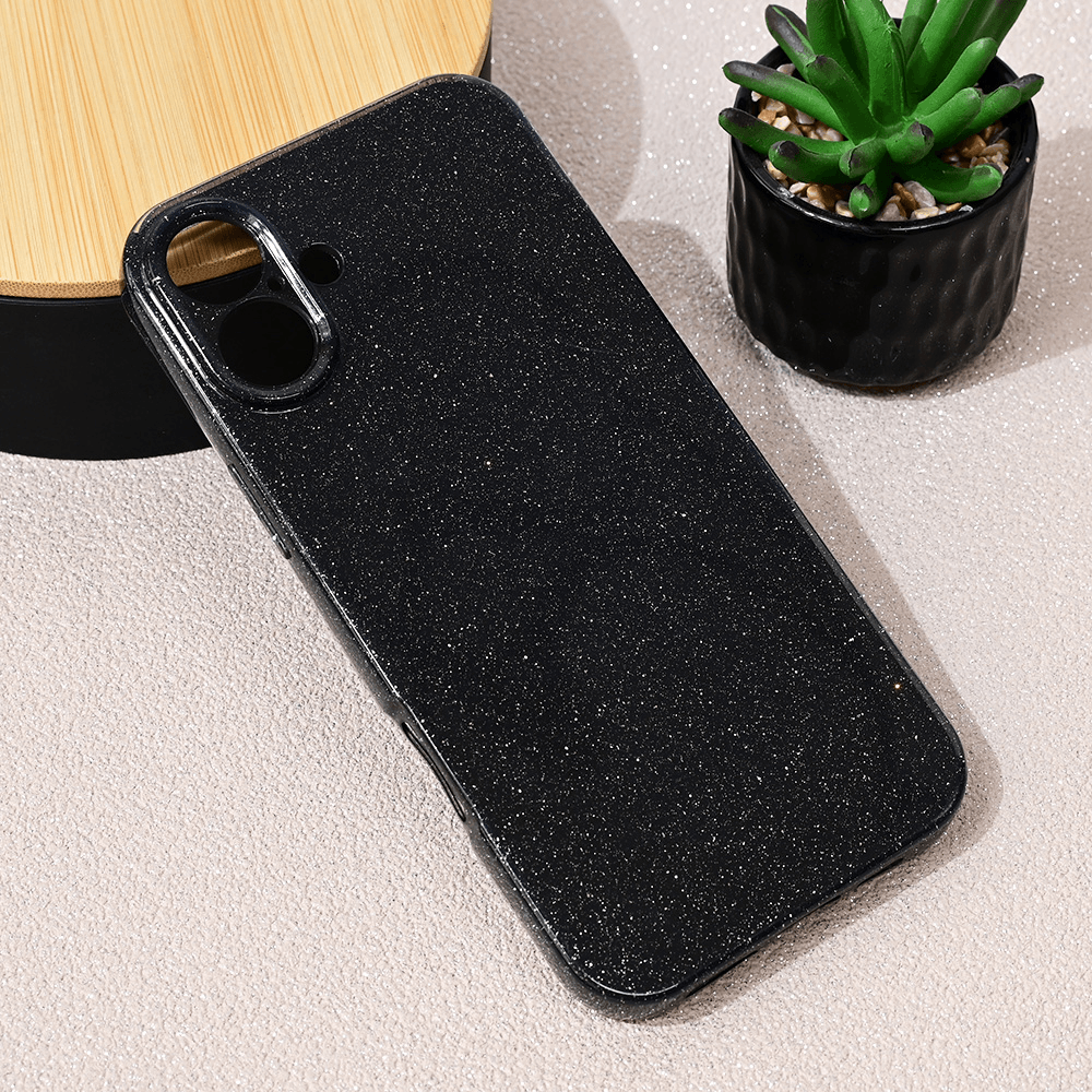 TERACELL Maska za iPhone 16 Plus Sparkle Dust, Crna