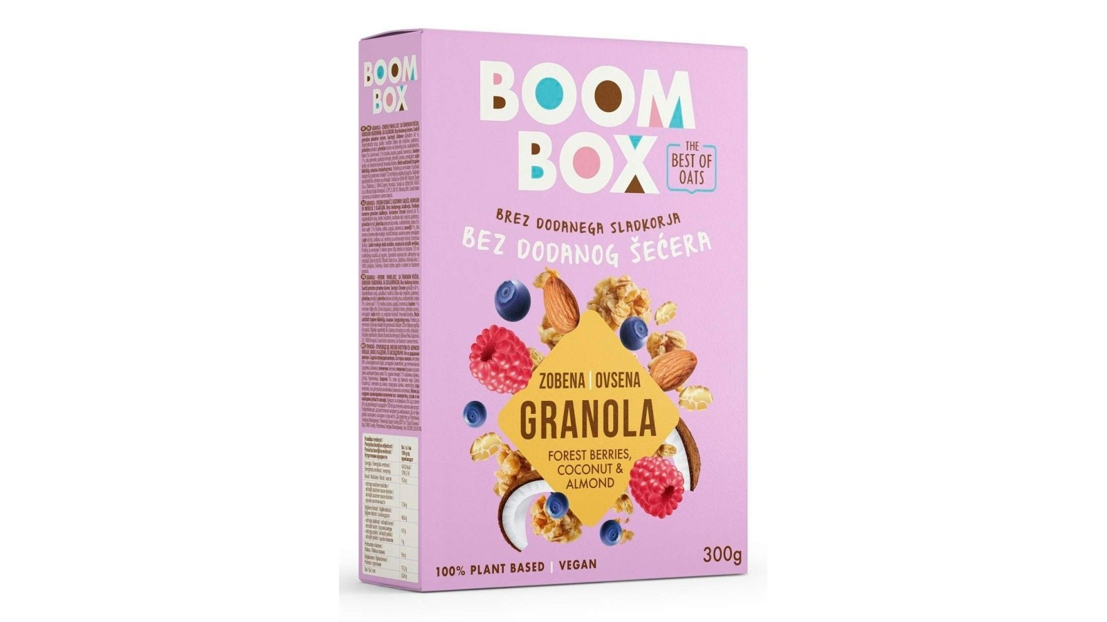 BUM BOKS Ovsena granola 300 g Ovsena kaša - Kokos - Badem